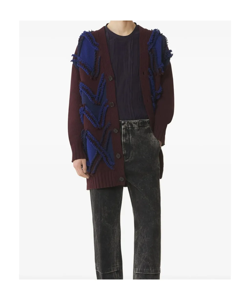 Patterned-Jacquard Cardigan