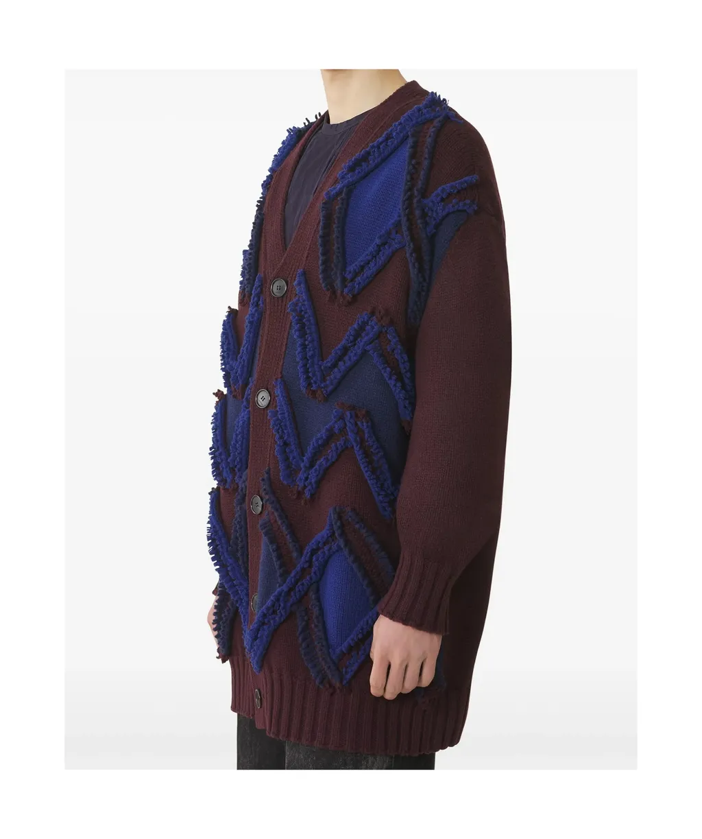 Patterned-Jacquard Cardigan