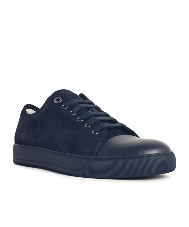 Suede Leather Cap-Toe Sneakers