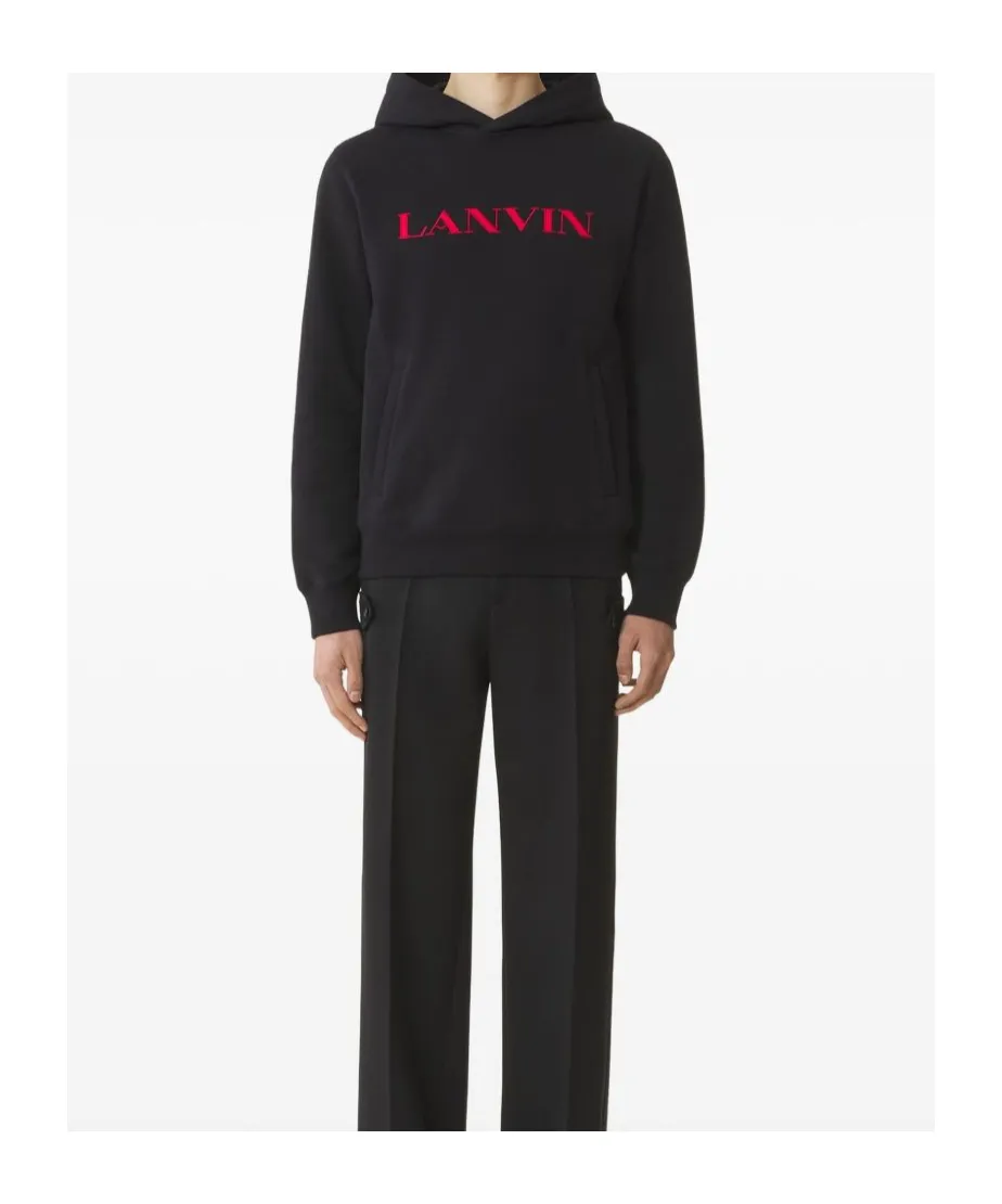 Logo-Embroidered Kangaroo Pocket Hoodie