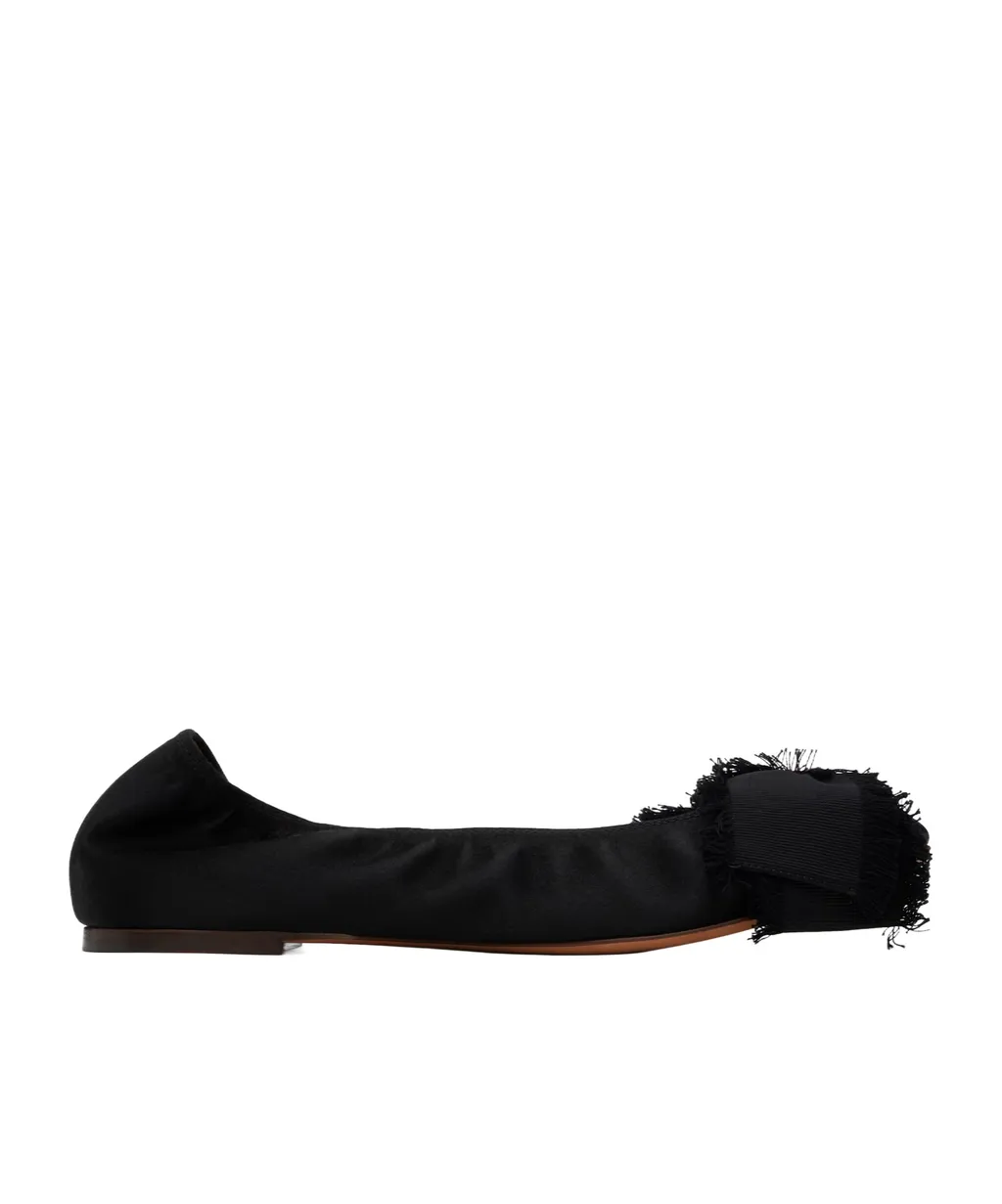 Satin Bow Ballet Flats