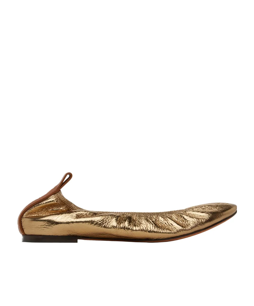 Metallic Leather Ballet Flats