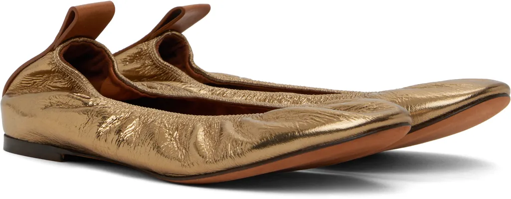 Metallic Leather Ballet Flats