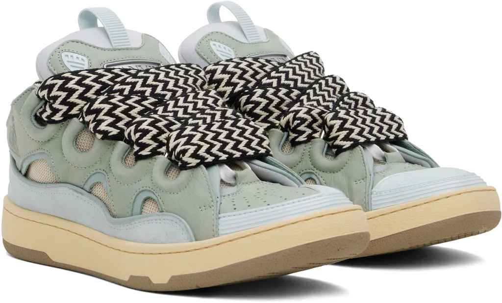 Lanvin Curb Round Toe Lace-Up Sneakers