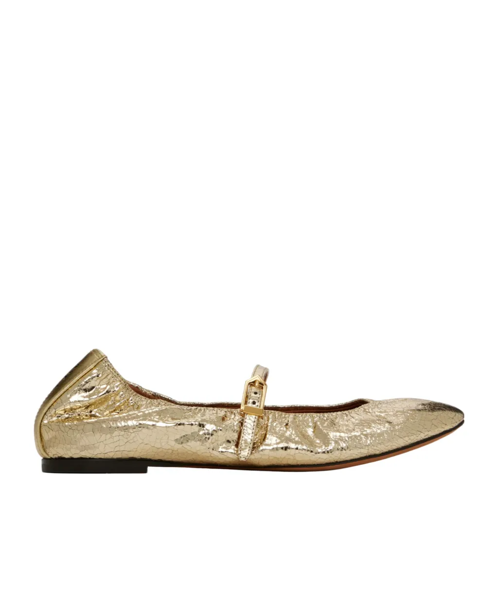 Cracked Mary Jane Ballet Flats