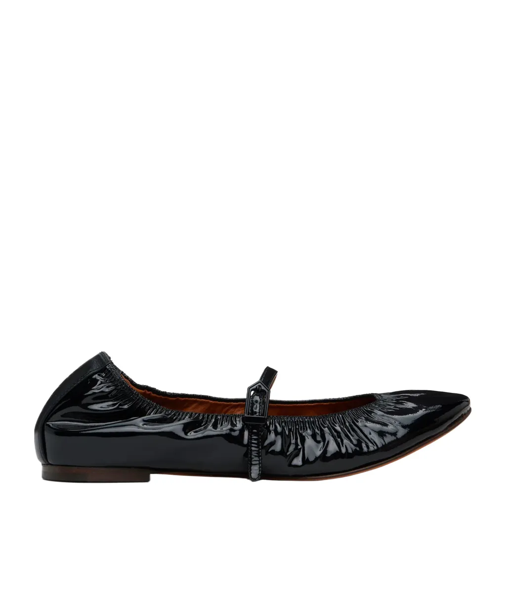 Shiny Mary Jane Ballet Flats