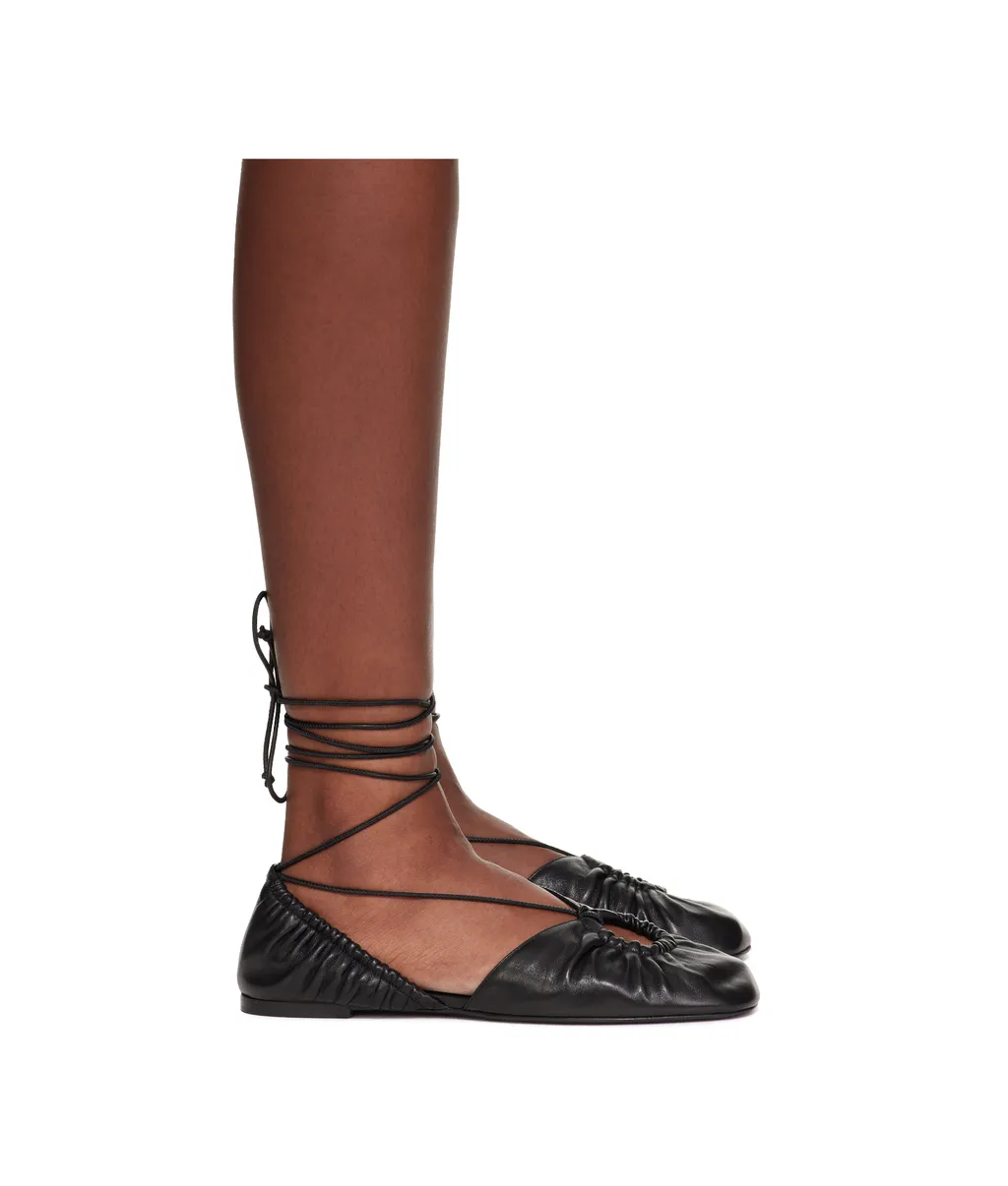 Mesure Lace-Up Leather Ballet Flats