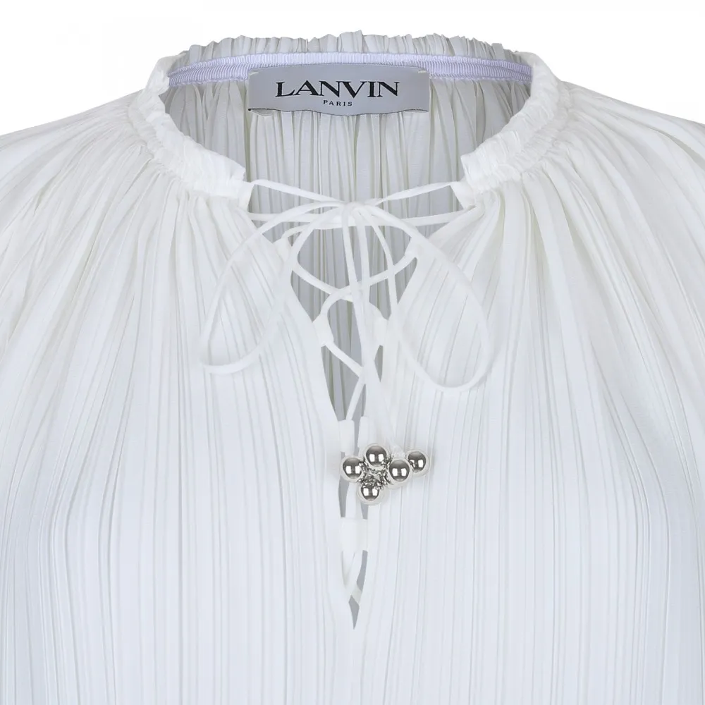 V-Neck Pleated Blouse