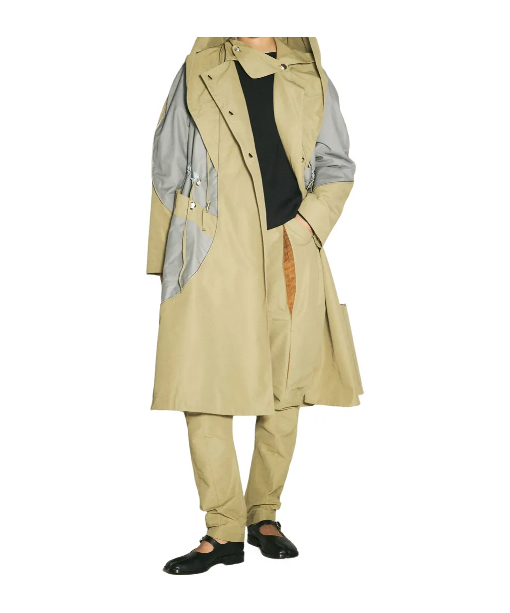 Colour-Block Double-Breasted Coat
