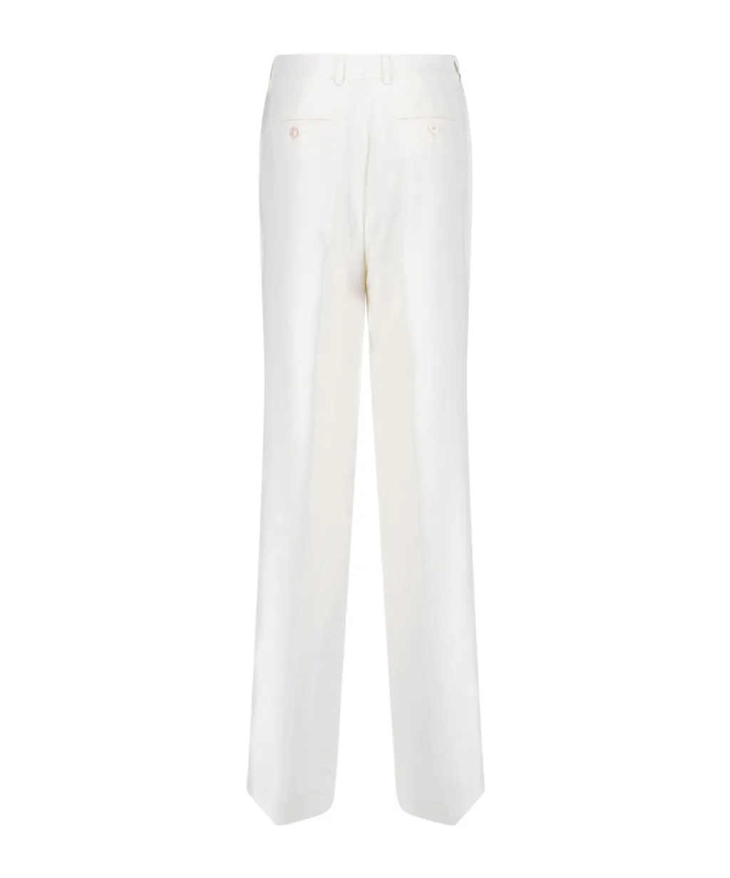 Straight-Leg Pleated-Detail Trousers