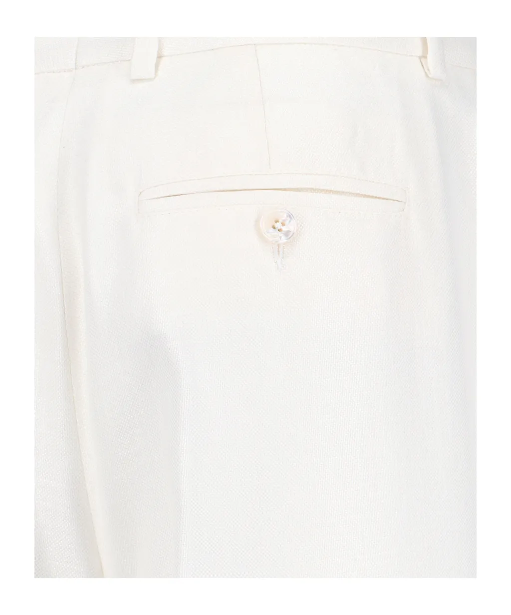 Straight-Leg Pleated-Detail Trousers