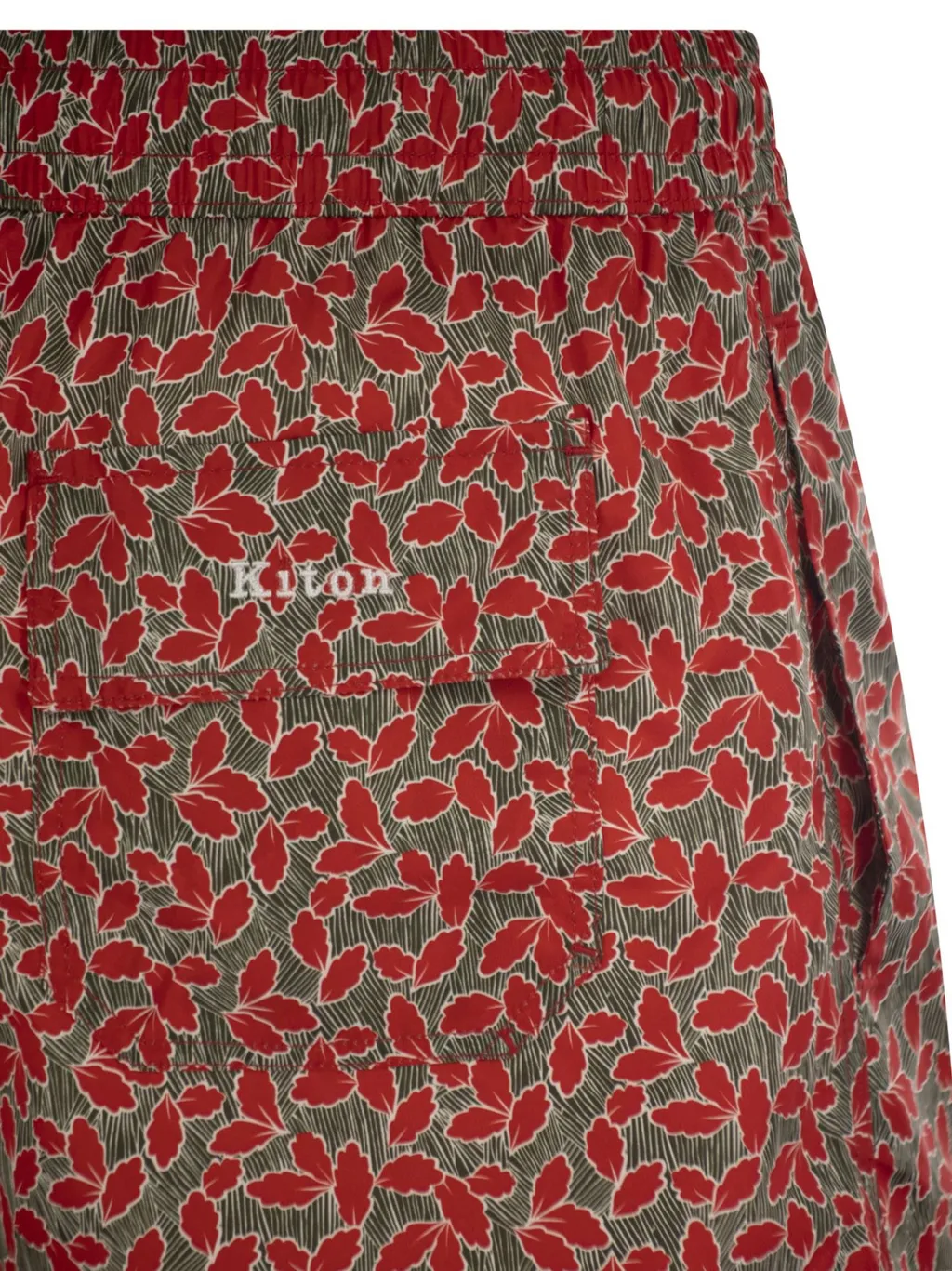 Leaf Printed Drawstring Swim Shorts