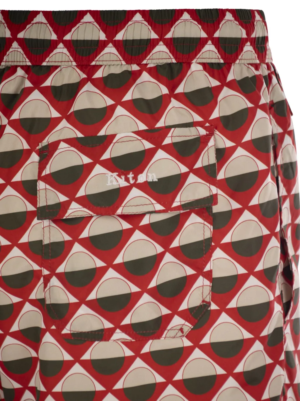Geometric Patterned Drawstring Swim Shorts