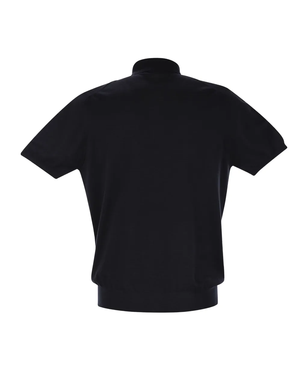 Short-Sleeved Buttoned Polo Shirt