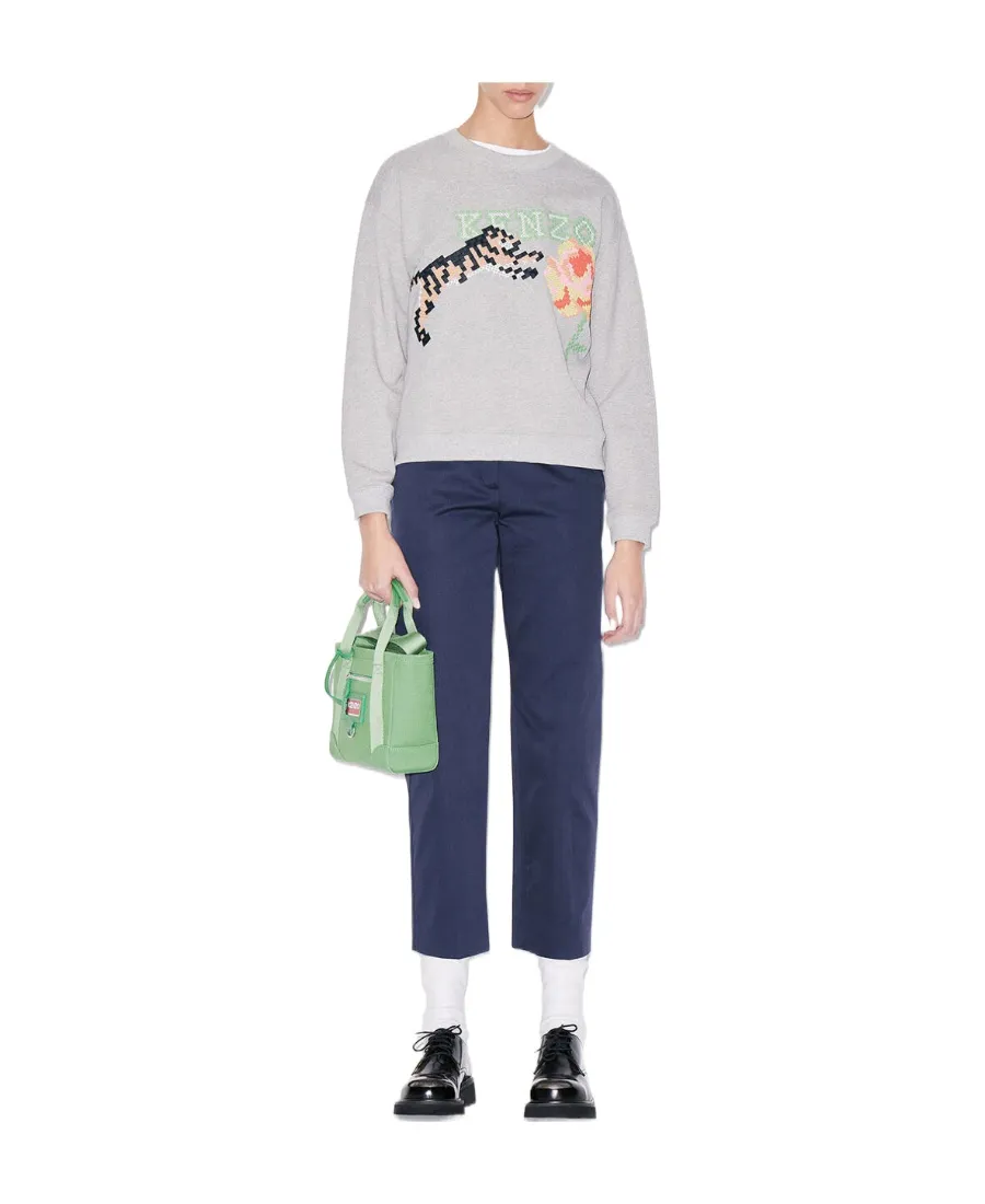 Logo Patch Cropped Trousers