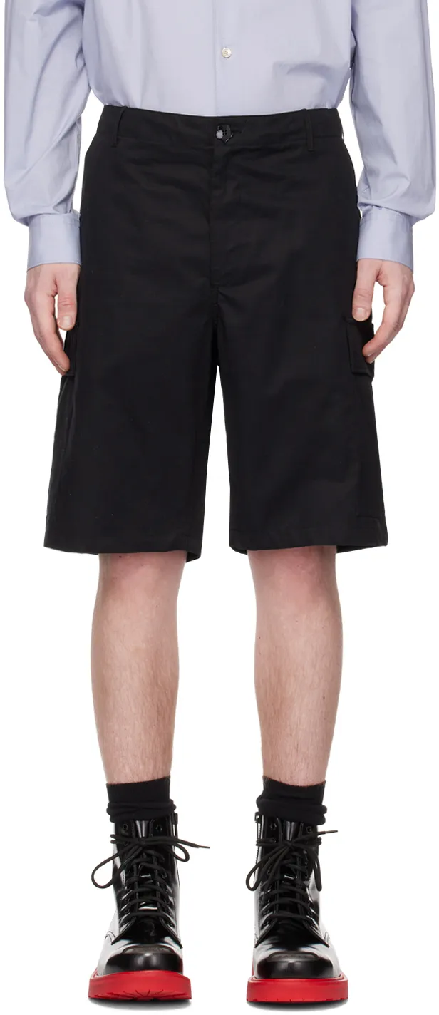 Logo Patch Knee-Length Cargo Shorts