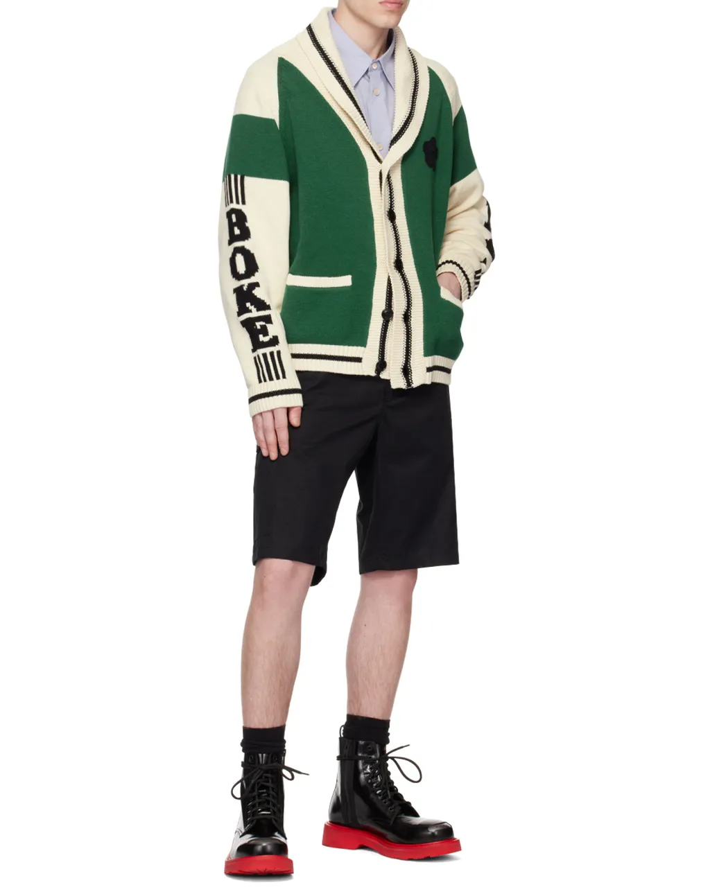 Logo Patch Knee-Length Cargo Shorts
