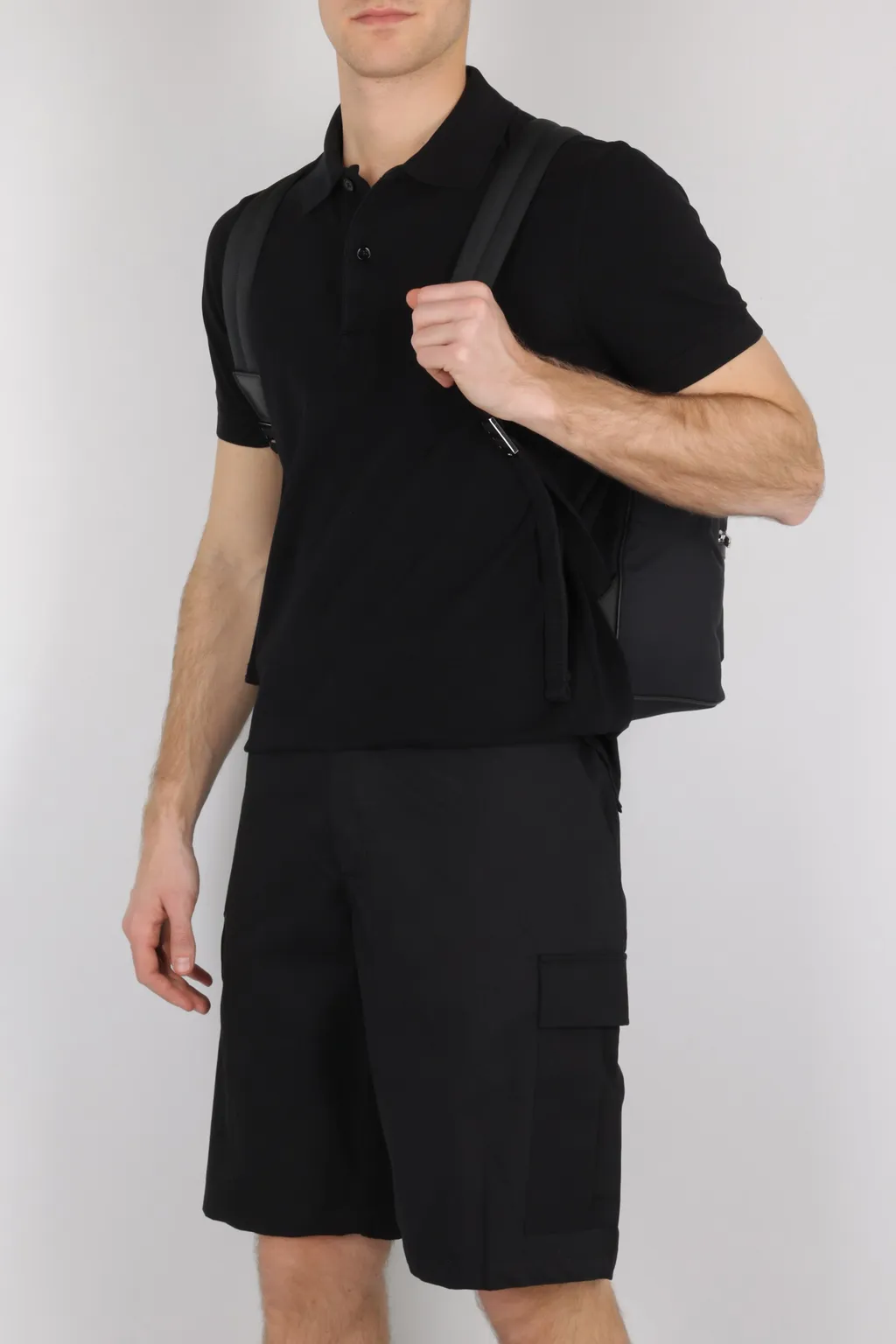 Logo Patch Knee-Length Cargo Shorts