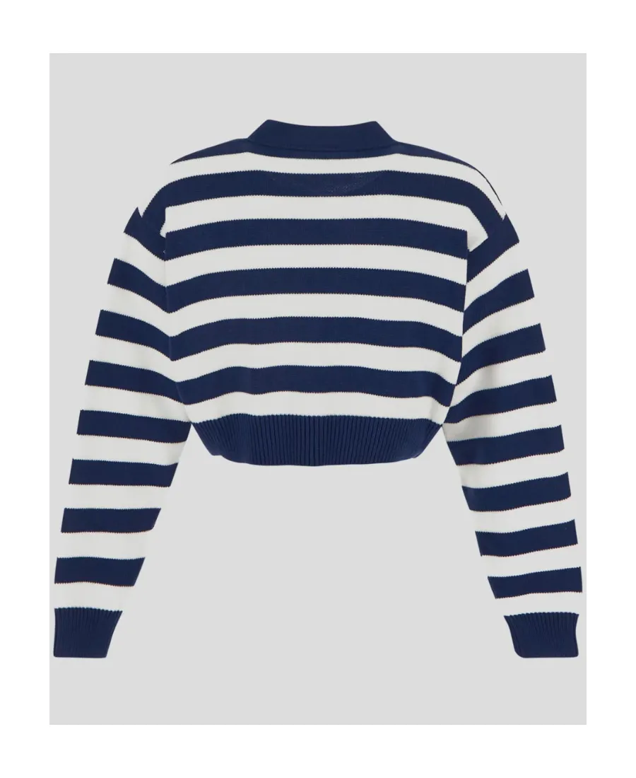 Striped V-Neck Knitted Cardigan