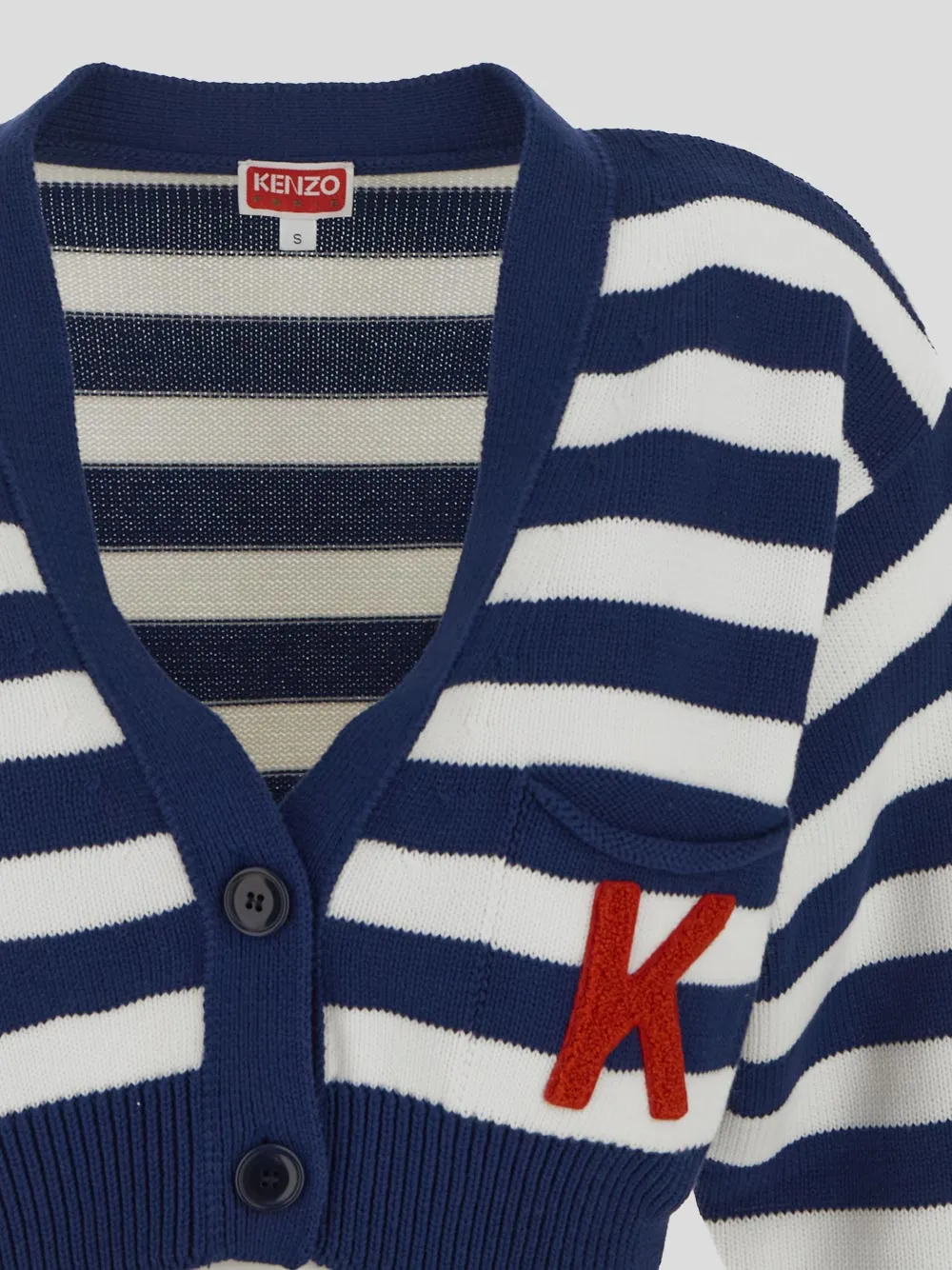 Striped V-Neck Knitted Cardigan