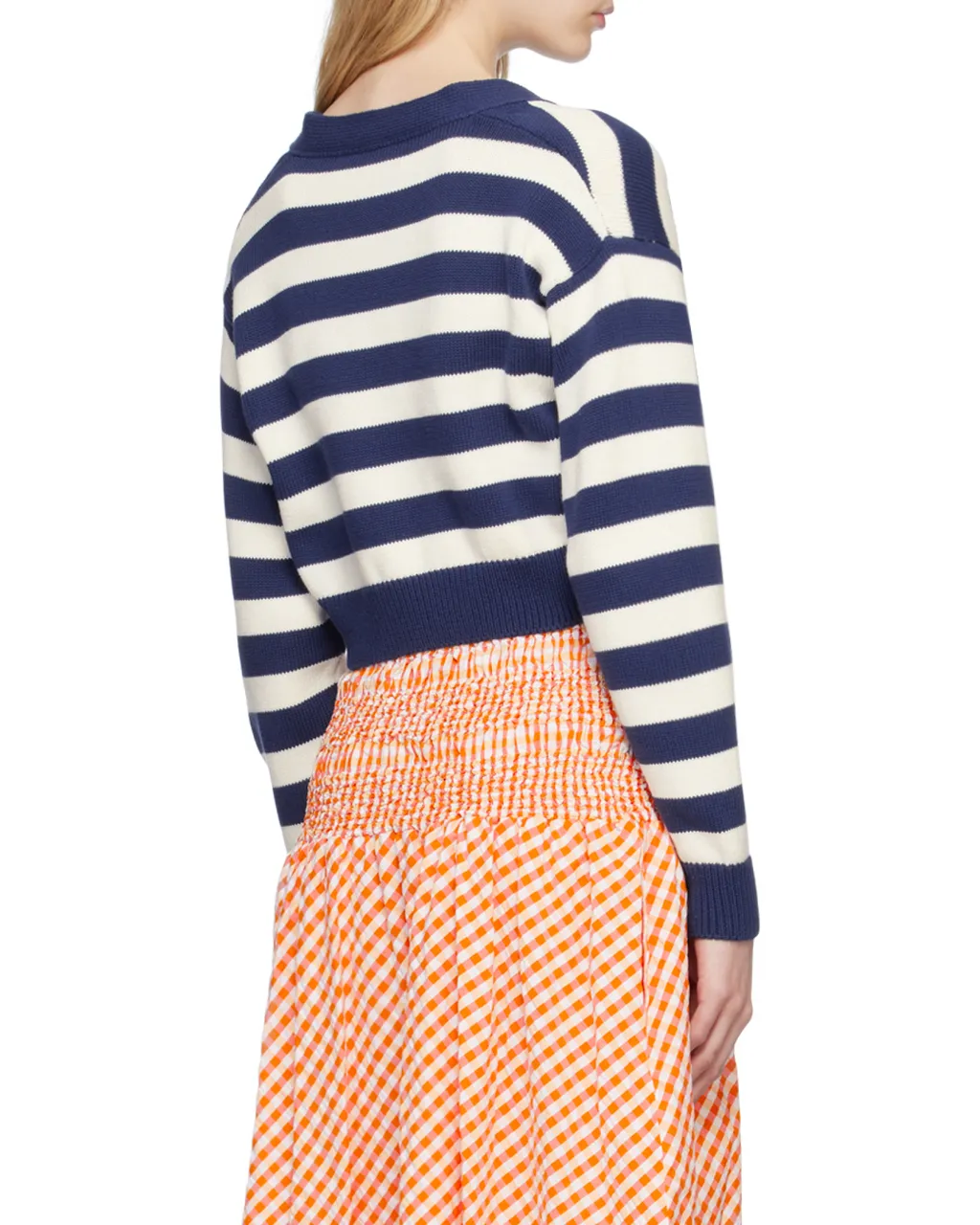 Striped V-Neck Knitted Cardigan