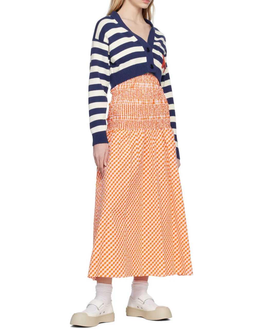 Striped V-Neck Knitted Cardigan