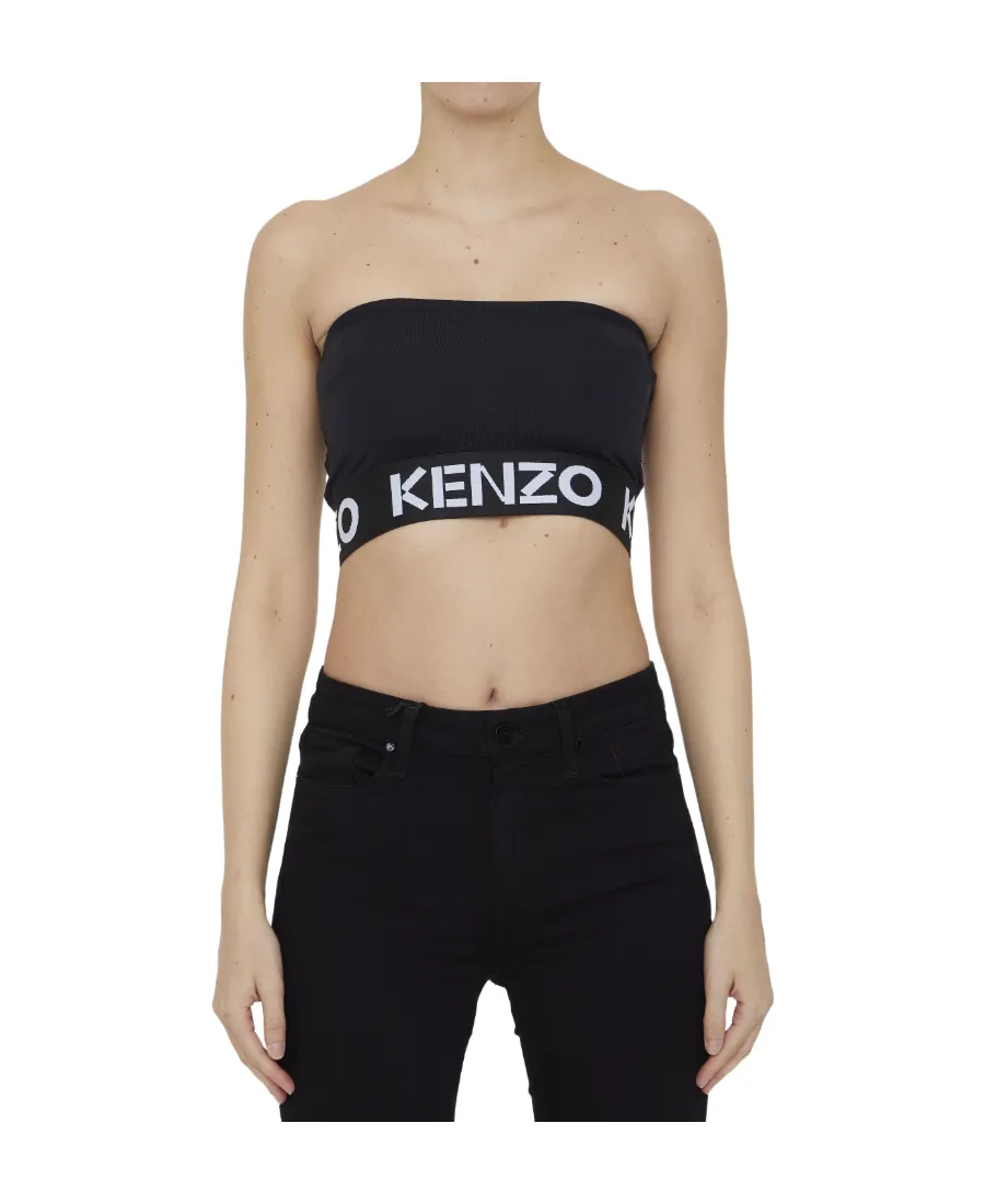 Logo Band Bandeau Cropped Top