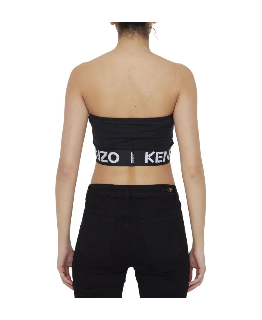 Logo Band Bandeau Cropped Top