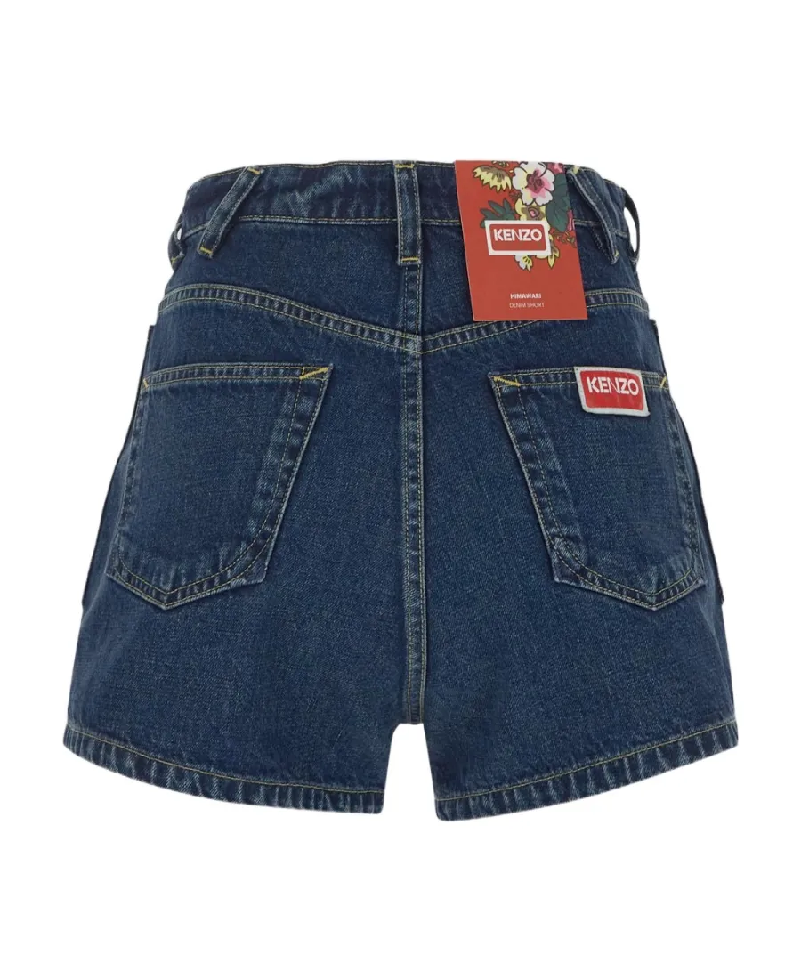 Logo Patch Denim Shorts