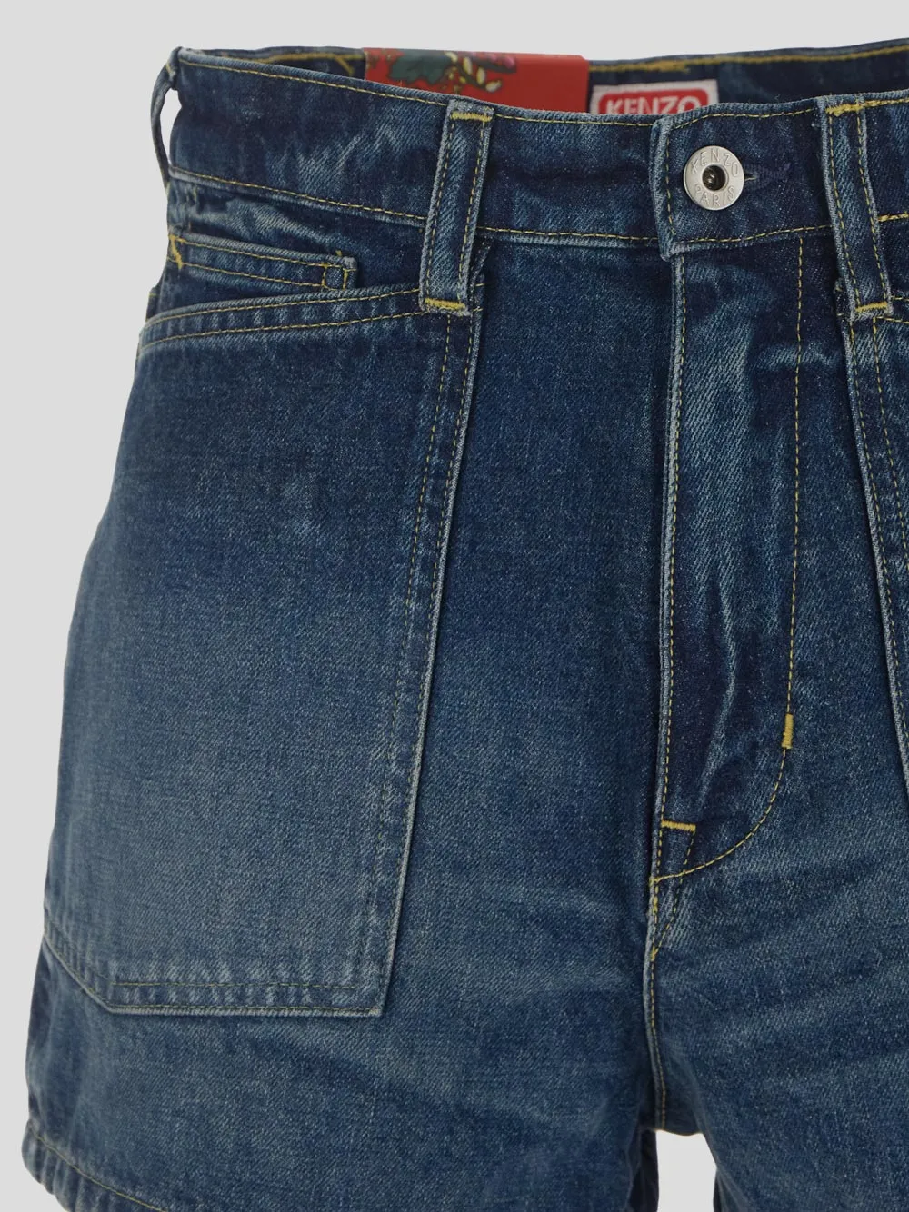 Logo Patch Denim Shorts