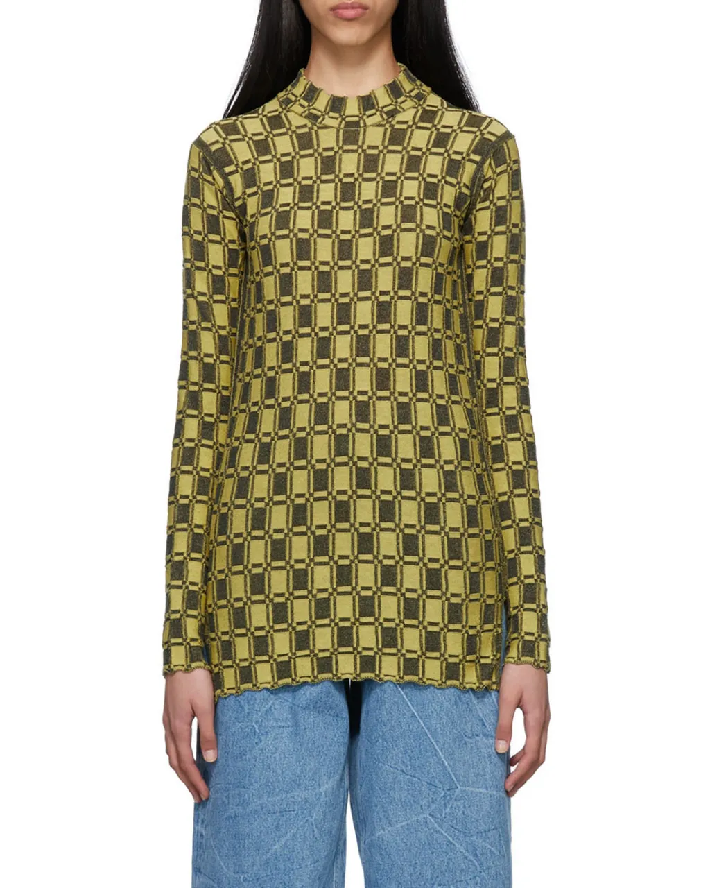 Vichy Jacquard Fitted Jumper