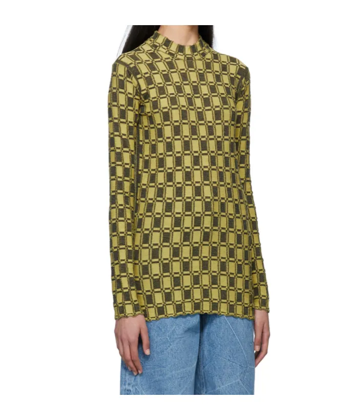 Vichy Jacquard Fitted Jumper