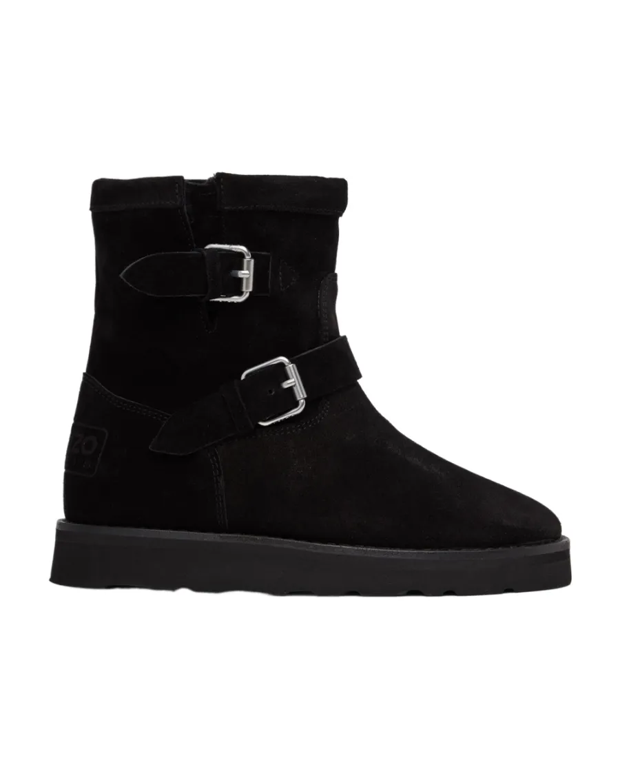 Double Buckled Round Toe Boots