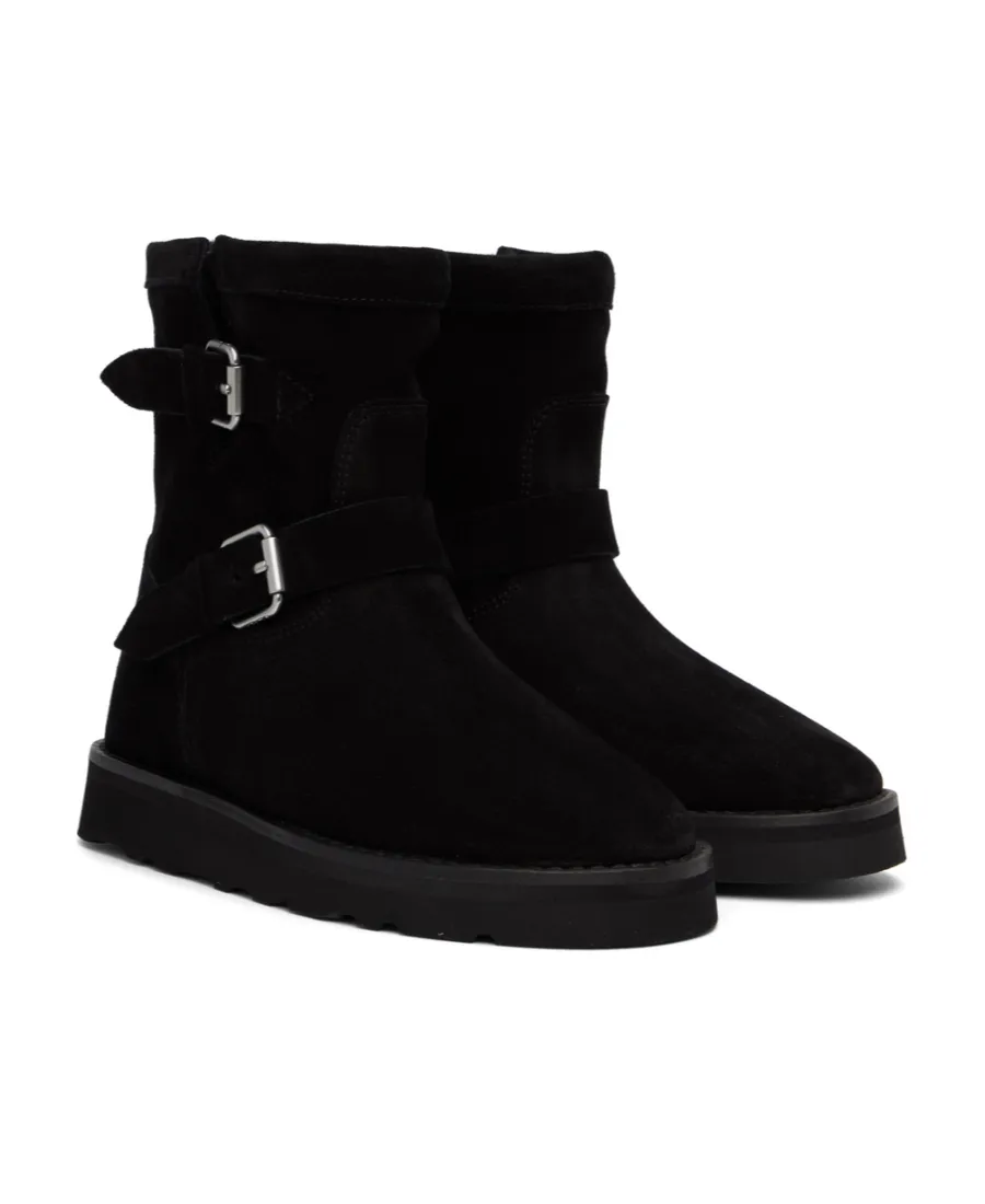 Double Buckled Round Toe Boots