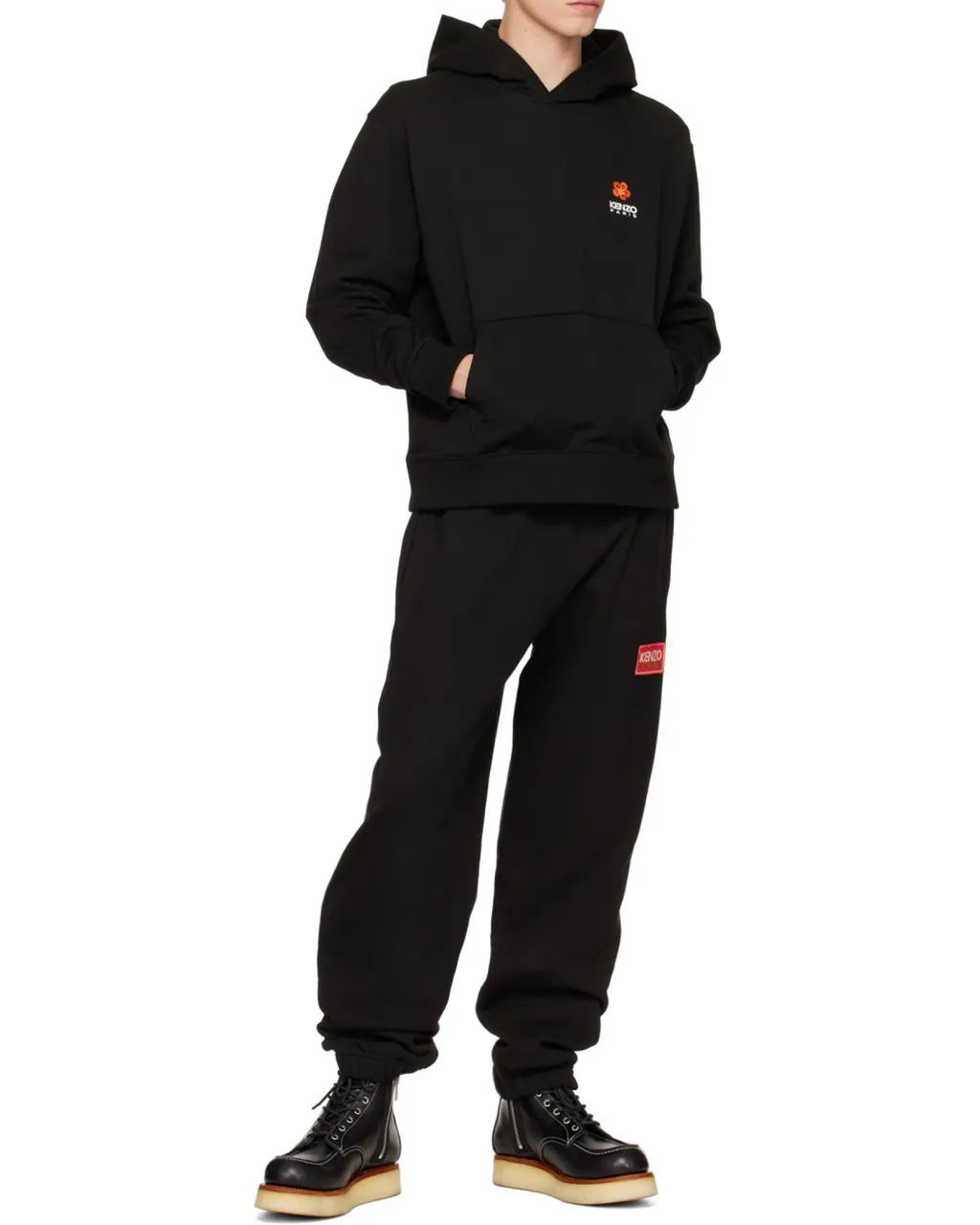 Boke Flower Printed Long-Sleeved Hoodie
