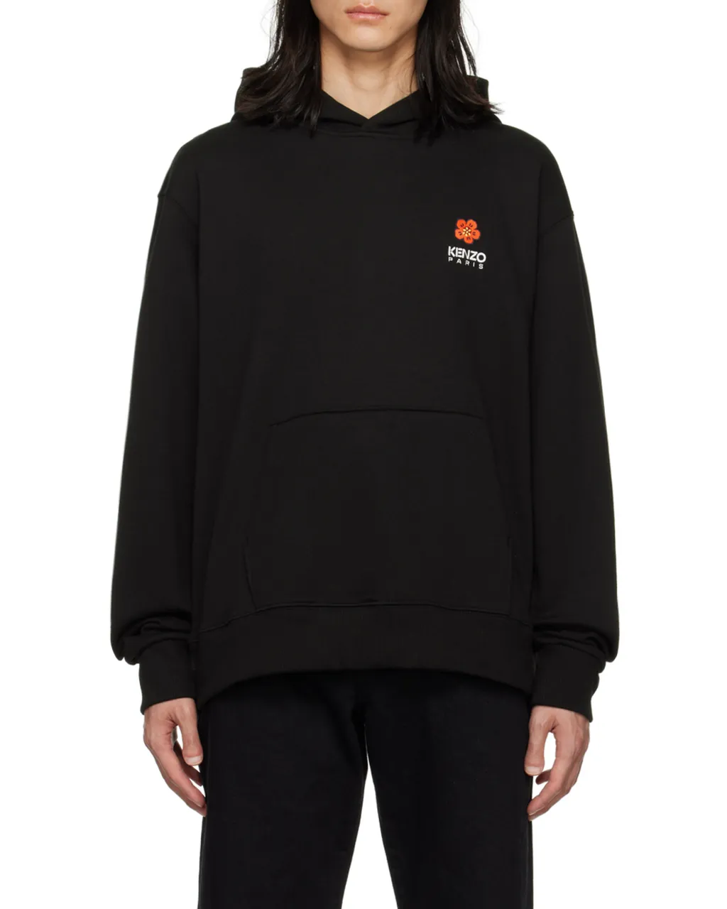 Boke Flower Printed Long-Sleeved Hoodie