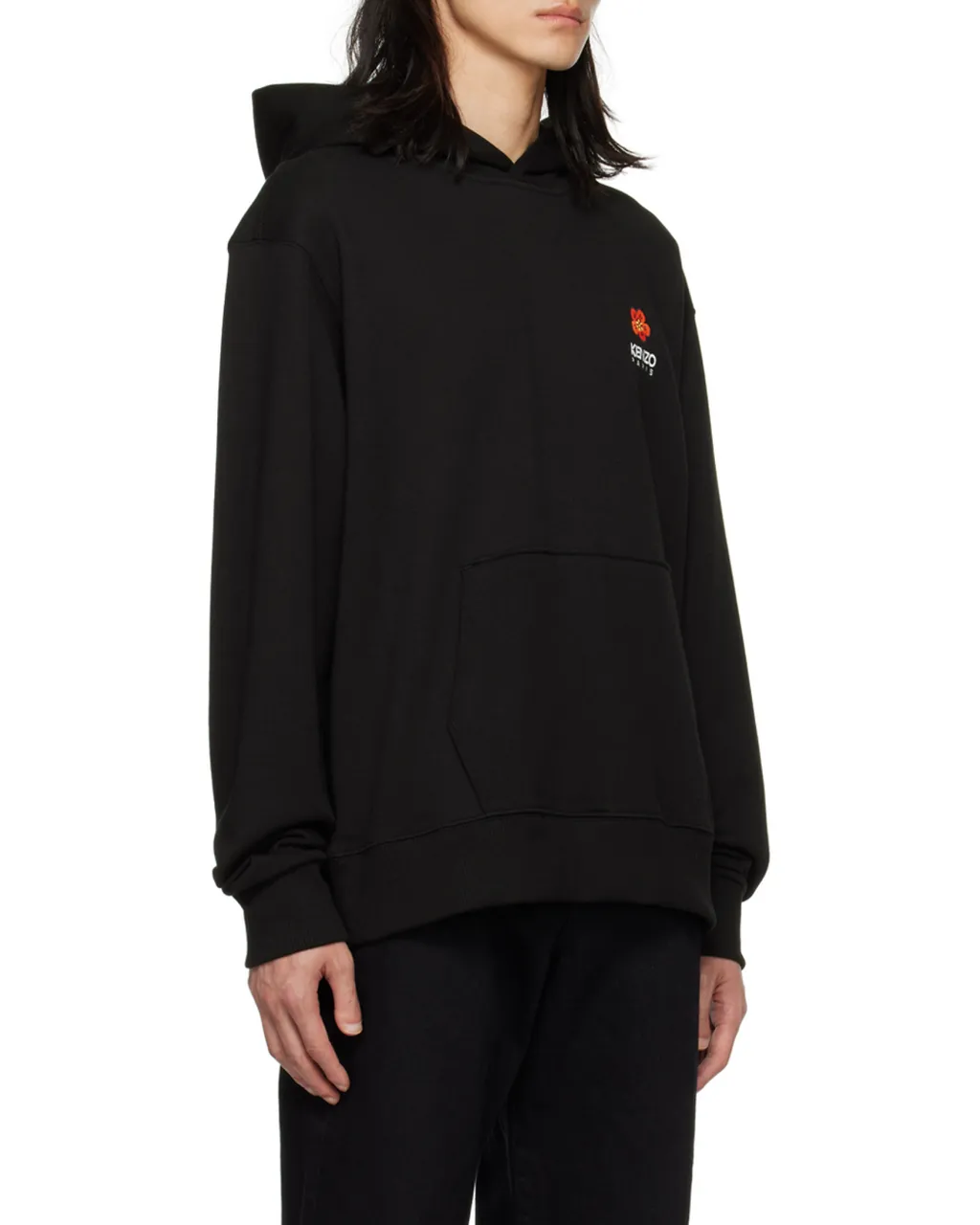 Boke Flower Printed Long-Sleeved Hoodie