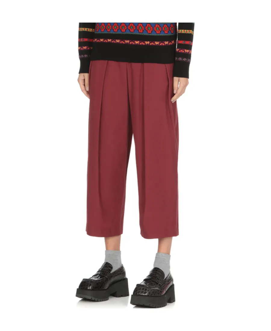 Cropped Pleated Trousers