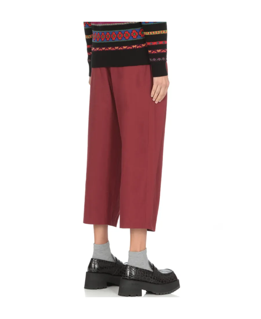 Cropped Pleated Trousers