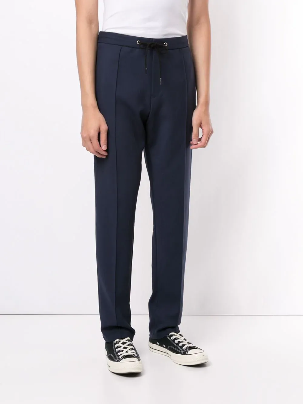 Piped-Trim Drawstring Waist Trousers