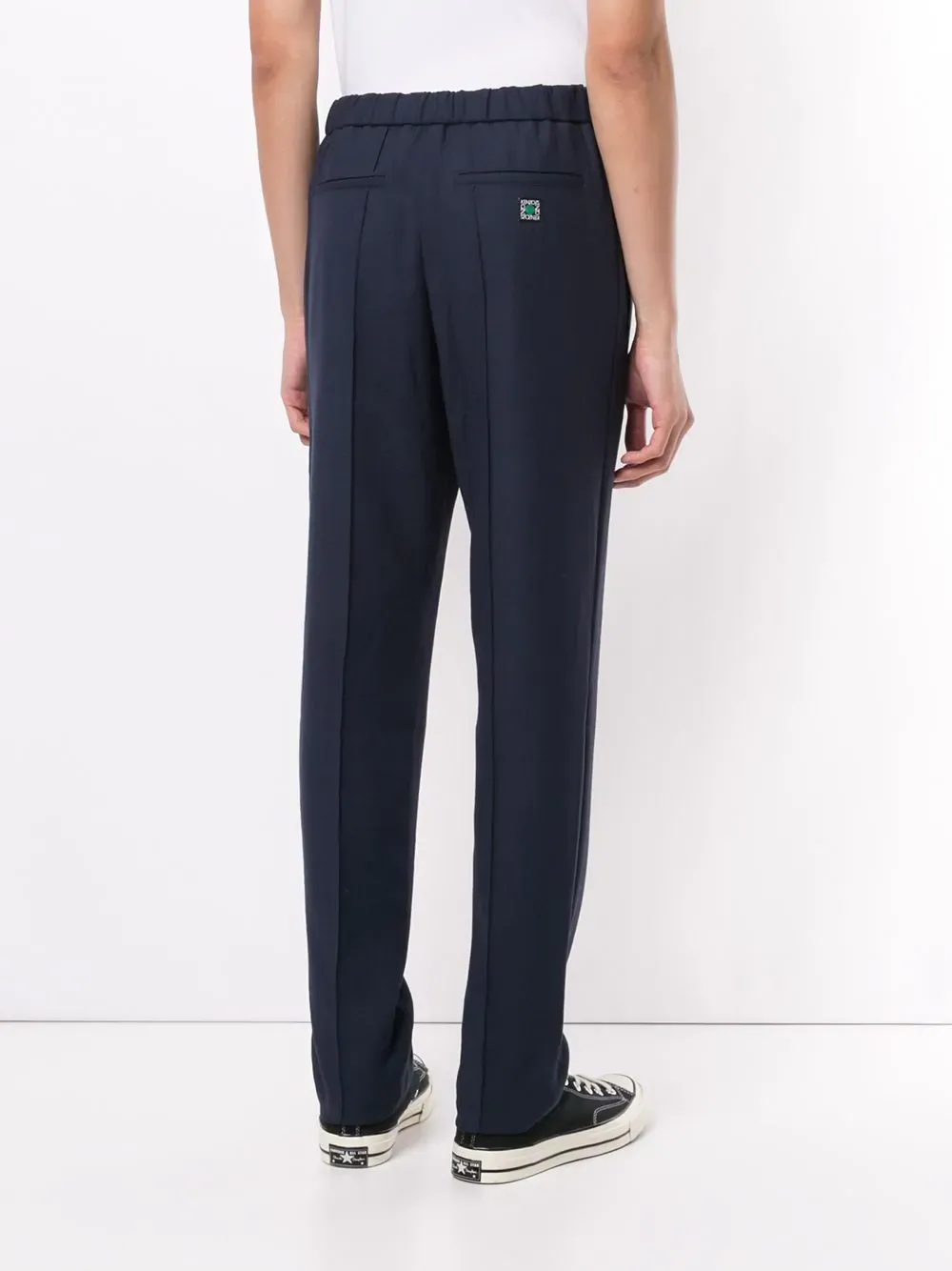 Piped-Trim Drawstring Waist Trousers