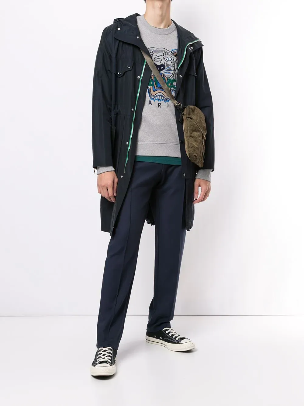 Piped-Trim Drawstring Waist Trousers