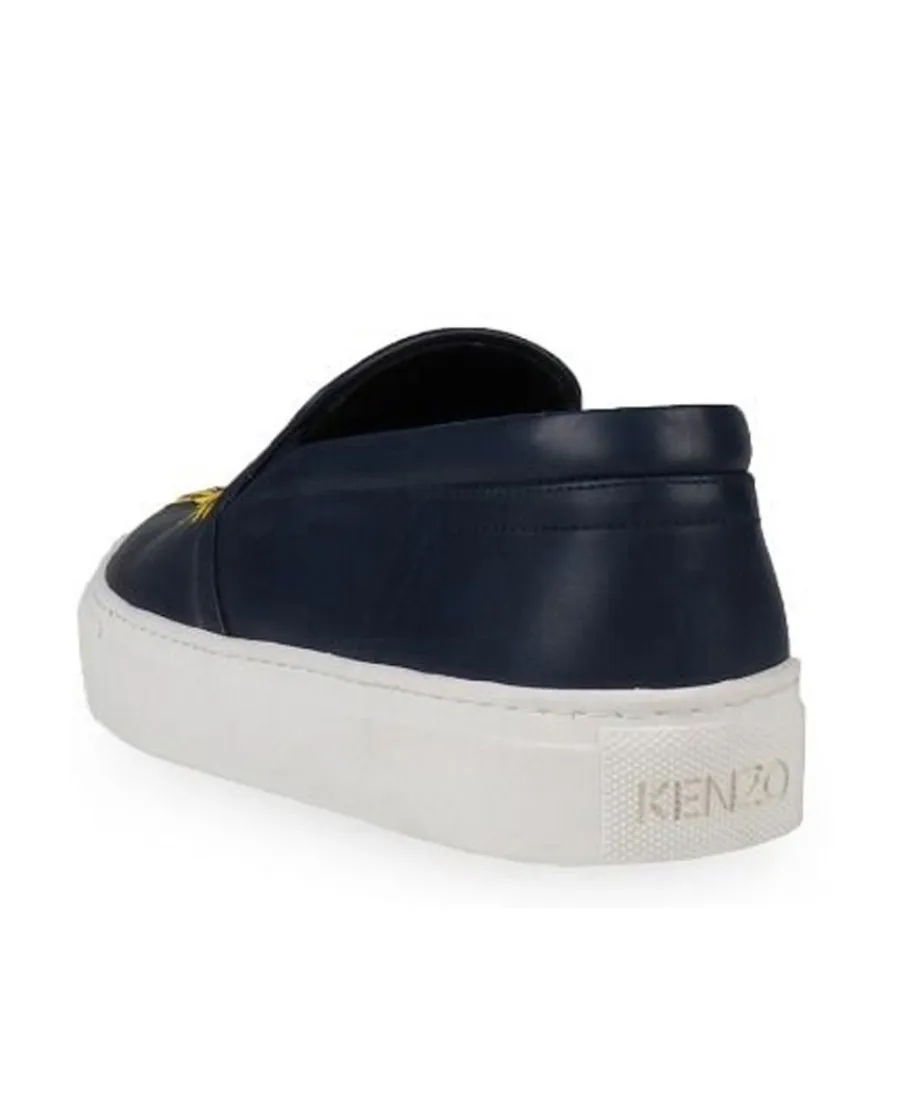 Tiger Head Embroidered Slip-On Sneakers