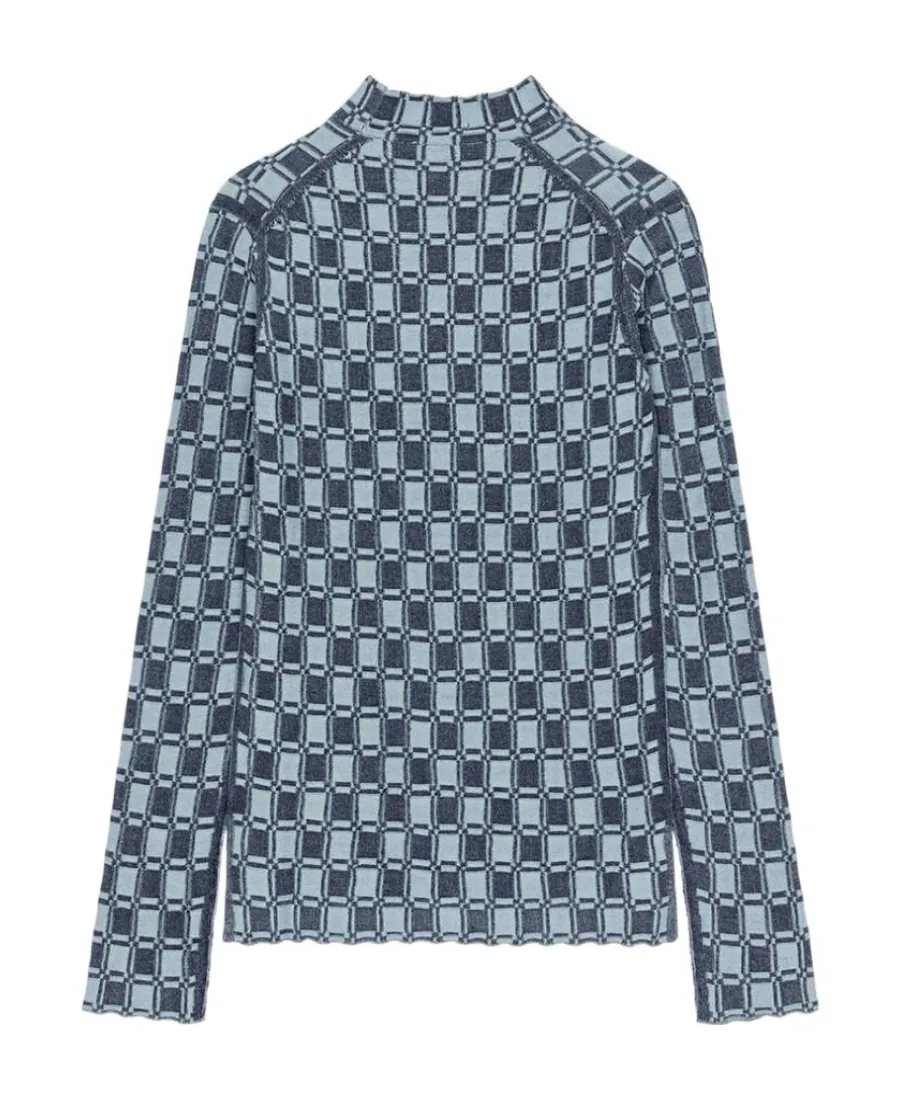Vichy Jacquard Fitted Jumper