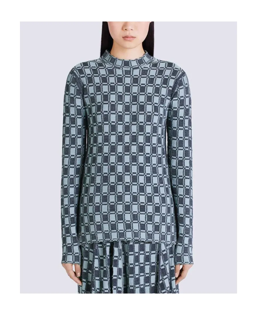 Vichy Jacquard Fitted Jumper