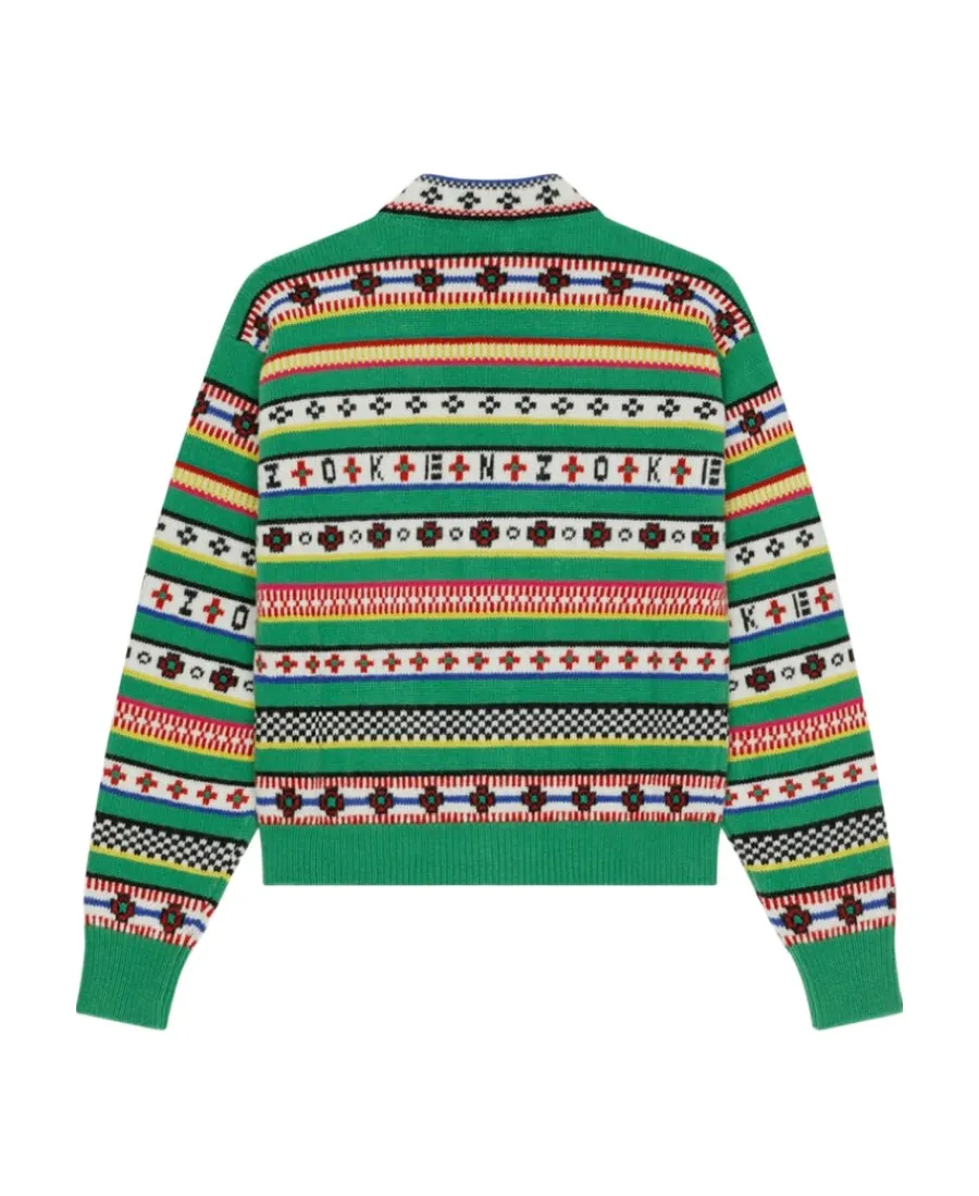 Logo Jacquard Knit Cardigan