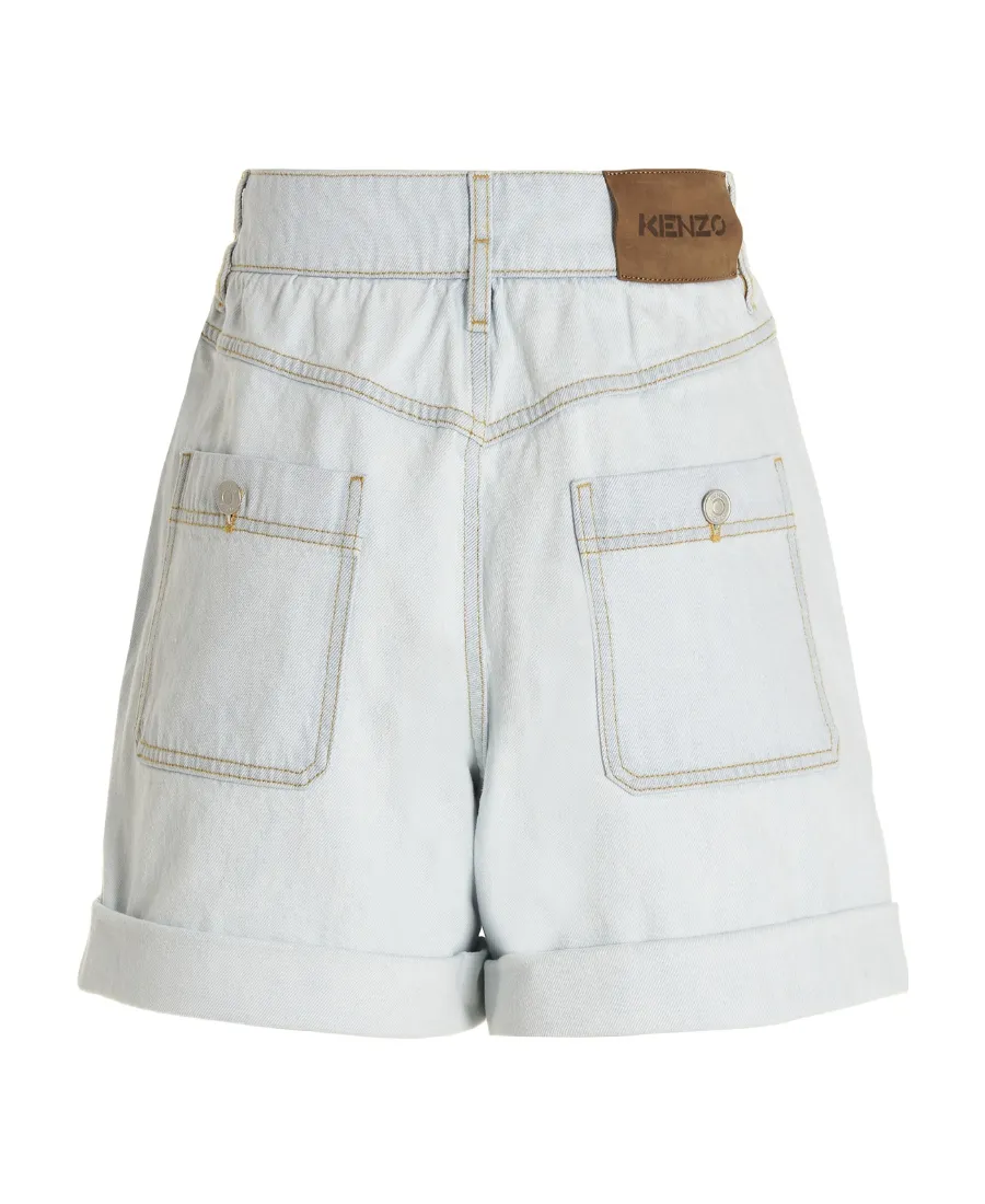 Turned-Up Hem Denim Shorts