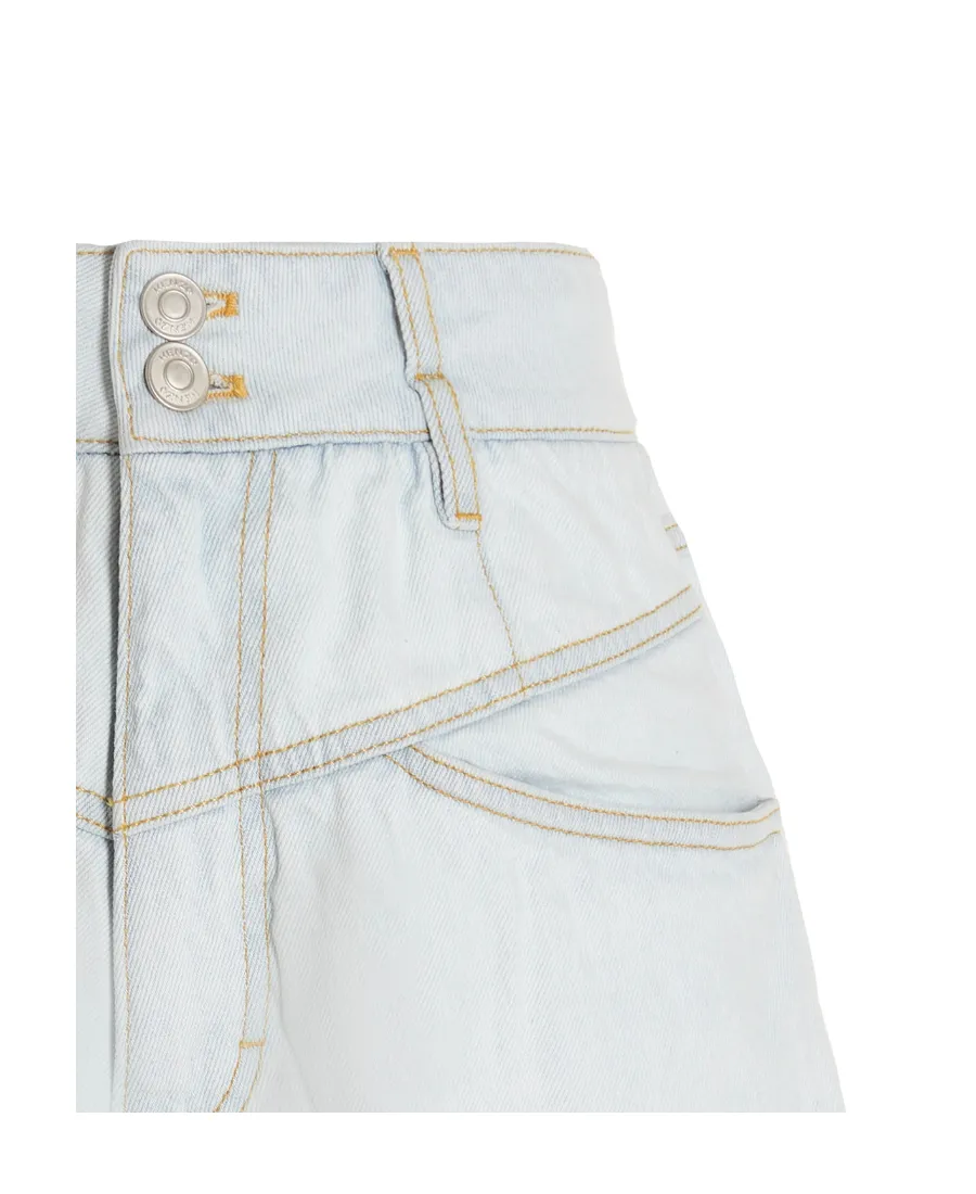 Turned-Up Hem Denim Shorts