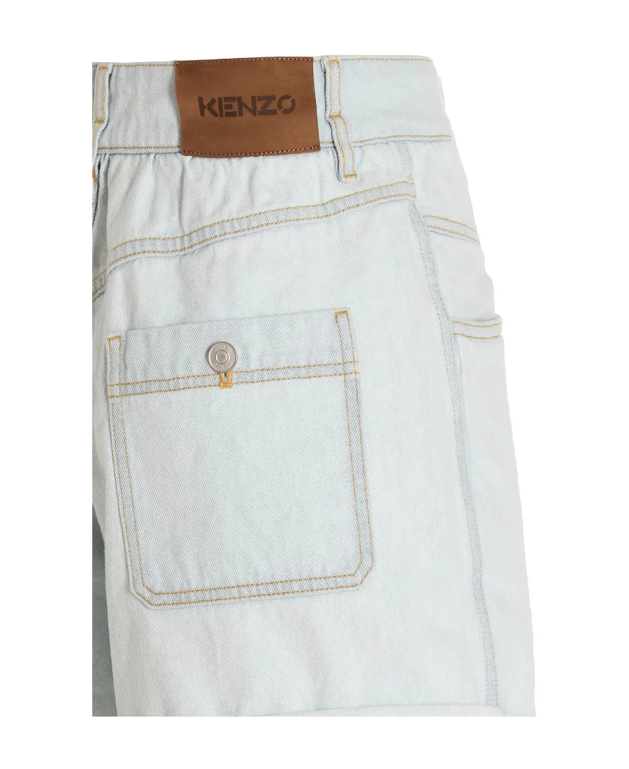 Turned-Up Hem Denim Shorts