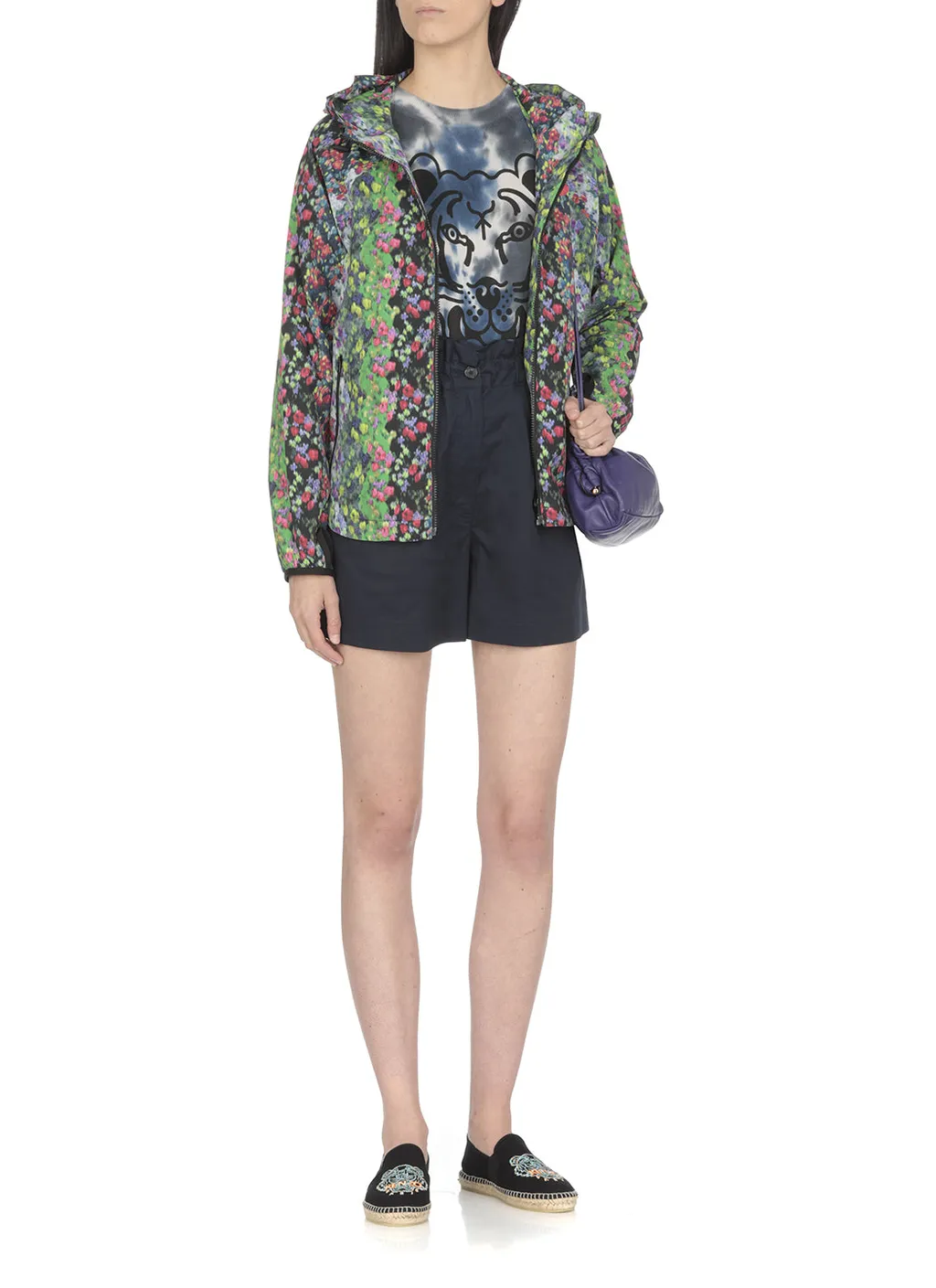 High-Waisted Elastic Waist Shorts